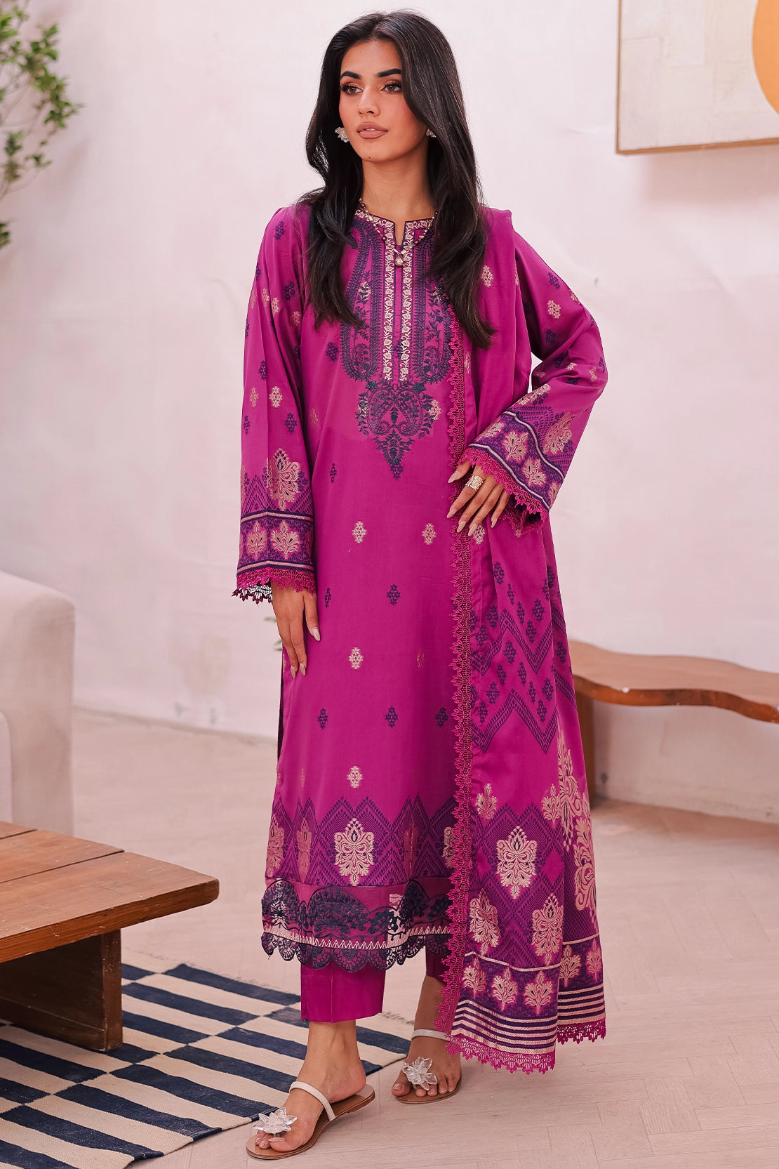 3 Piece - Premium Embroidered Jacquard - 455J
