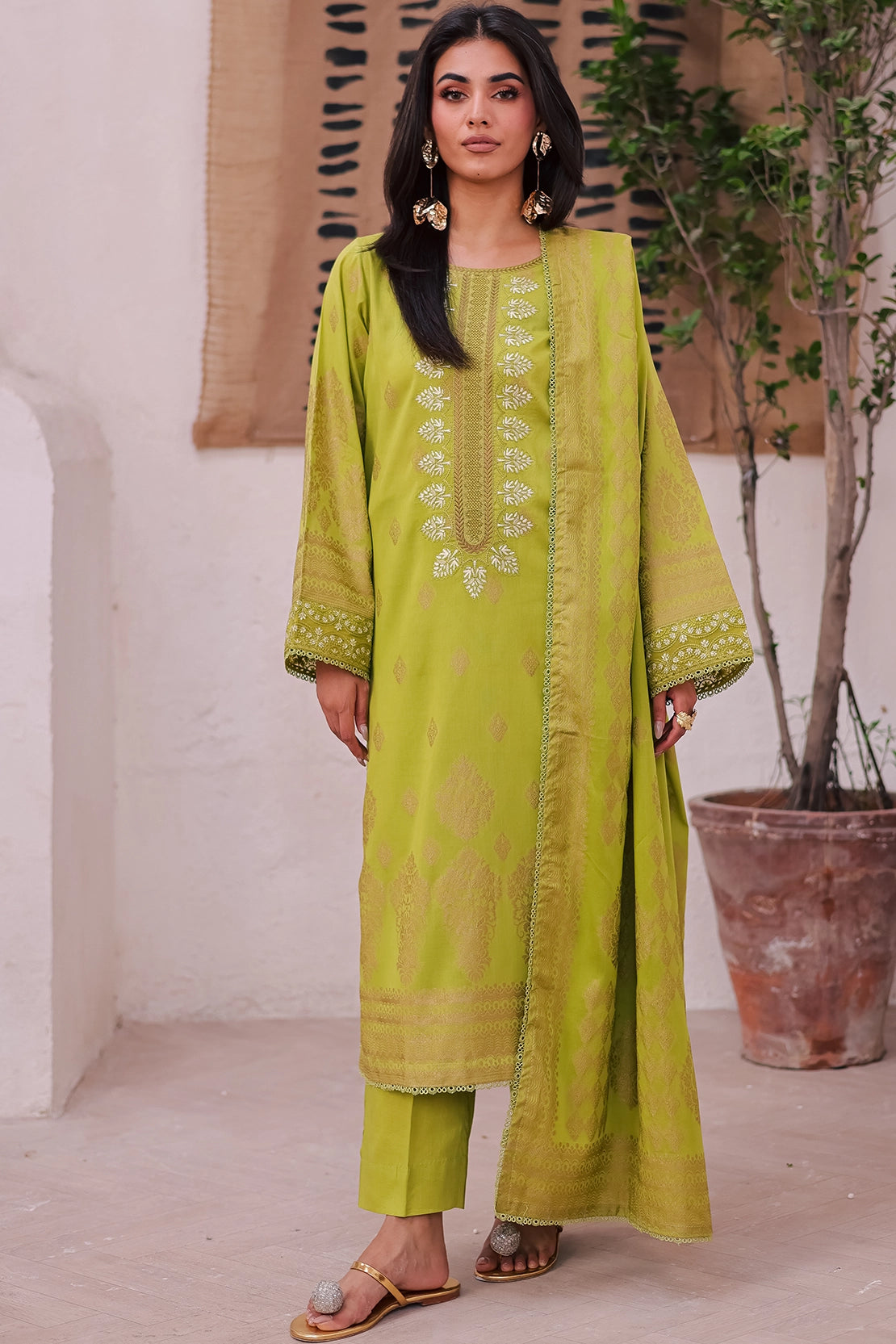 3 Piece - Premium Embroidered Jacquard - 458J