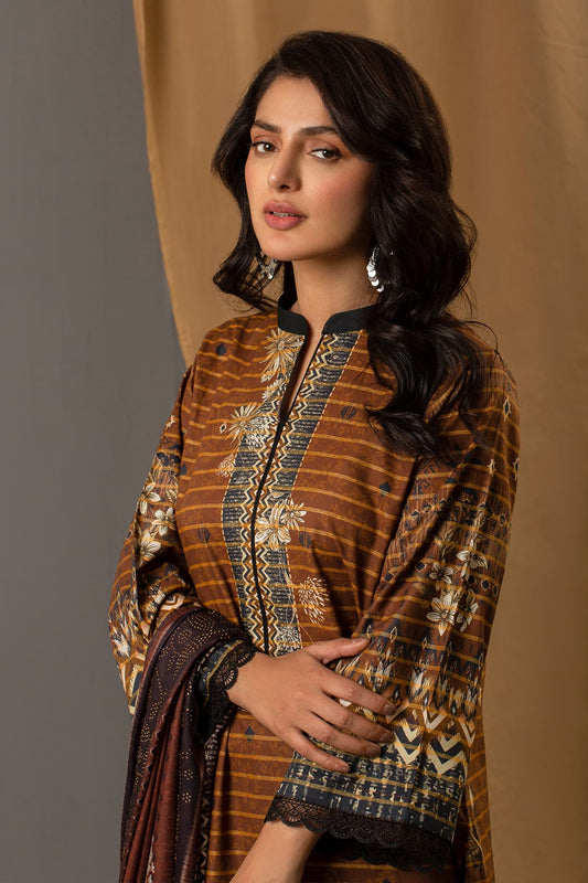 3 Piece – Premium Printed Khadar – 8341