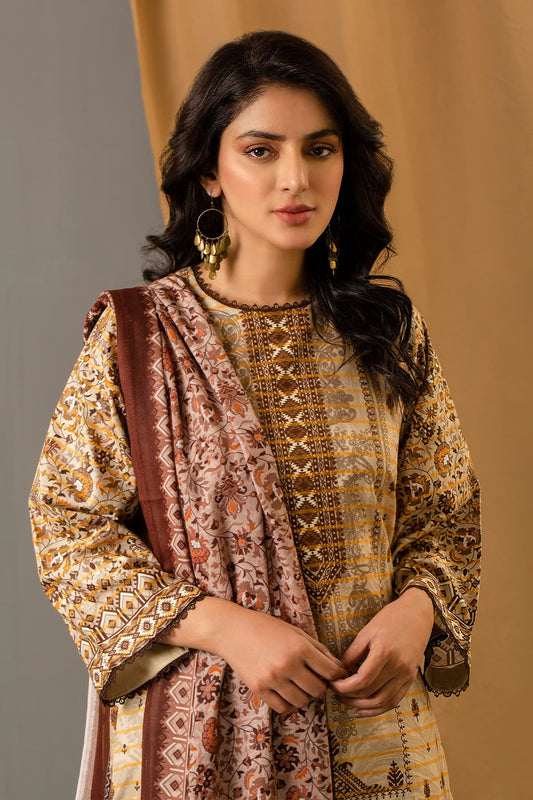 3 Piece – Premium Printed Khadar – 8349