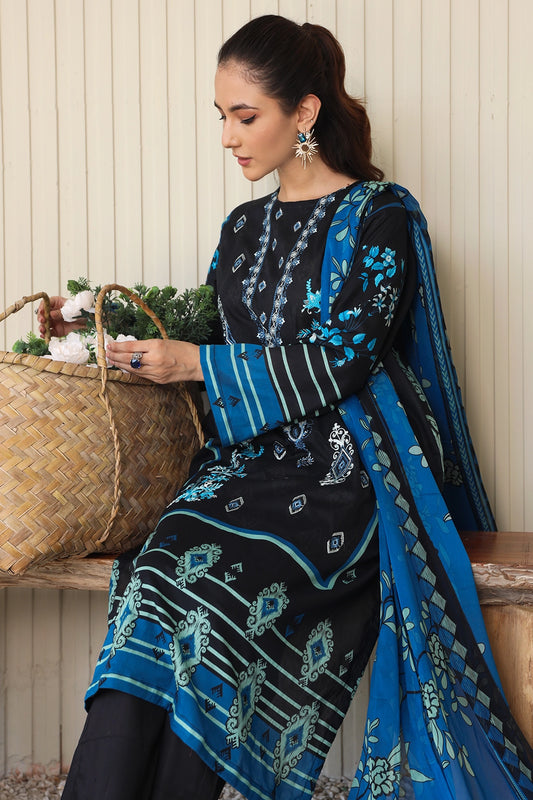 3 PIECE - PREMIUM EMBROIDERED LAWN - 9140