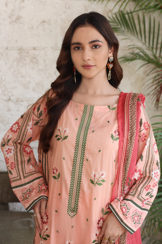 3 PIECE - PREMIUM EMBROIDERED LAWN - 9132