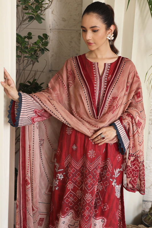 3 PIECE - PREMIUM EMBROIDERED LAWN - 9133