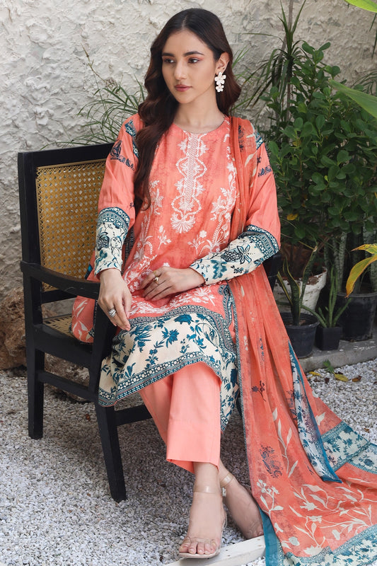 3 PIECE - PREMIUM EMBROIDERED LAWN - 9135