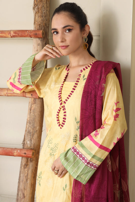 3 PIECE - PREMIUM EMBROIDERED LAWN - 9139