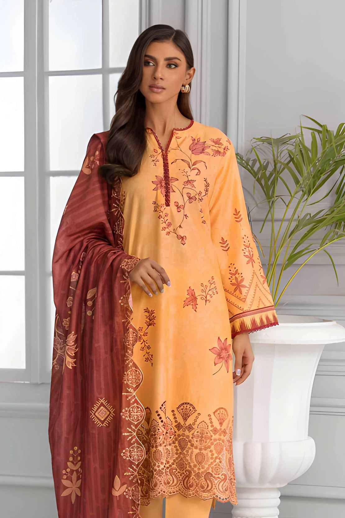3 Piece - Embroidered Lawn - 9199