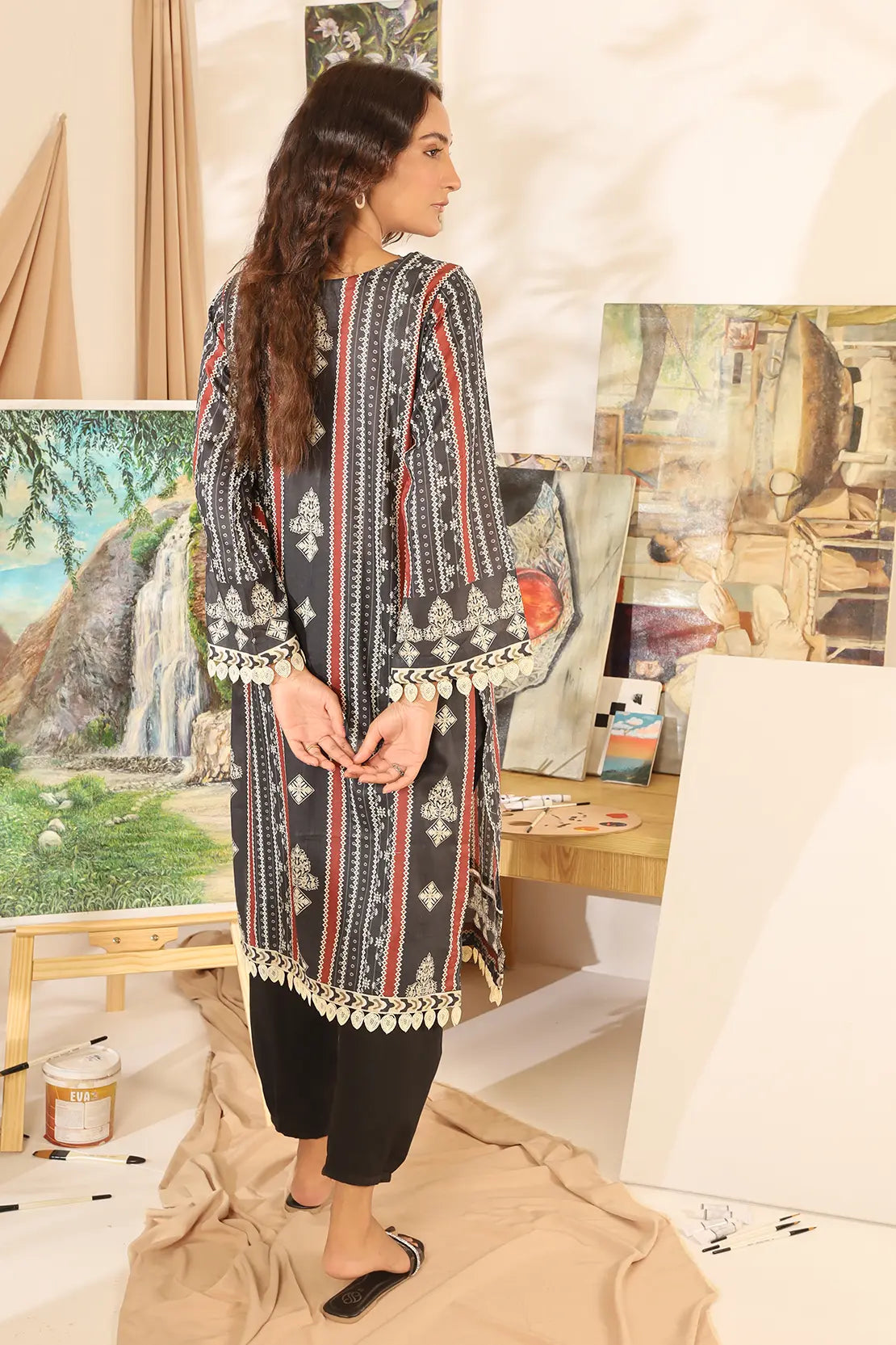 1 Piece - Digitally Printed Lawn Shirt -8051