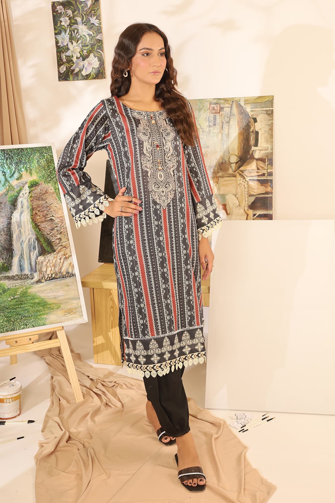 1 Piece - Digitally Printed Lawn Shirt -8051