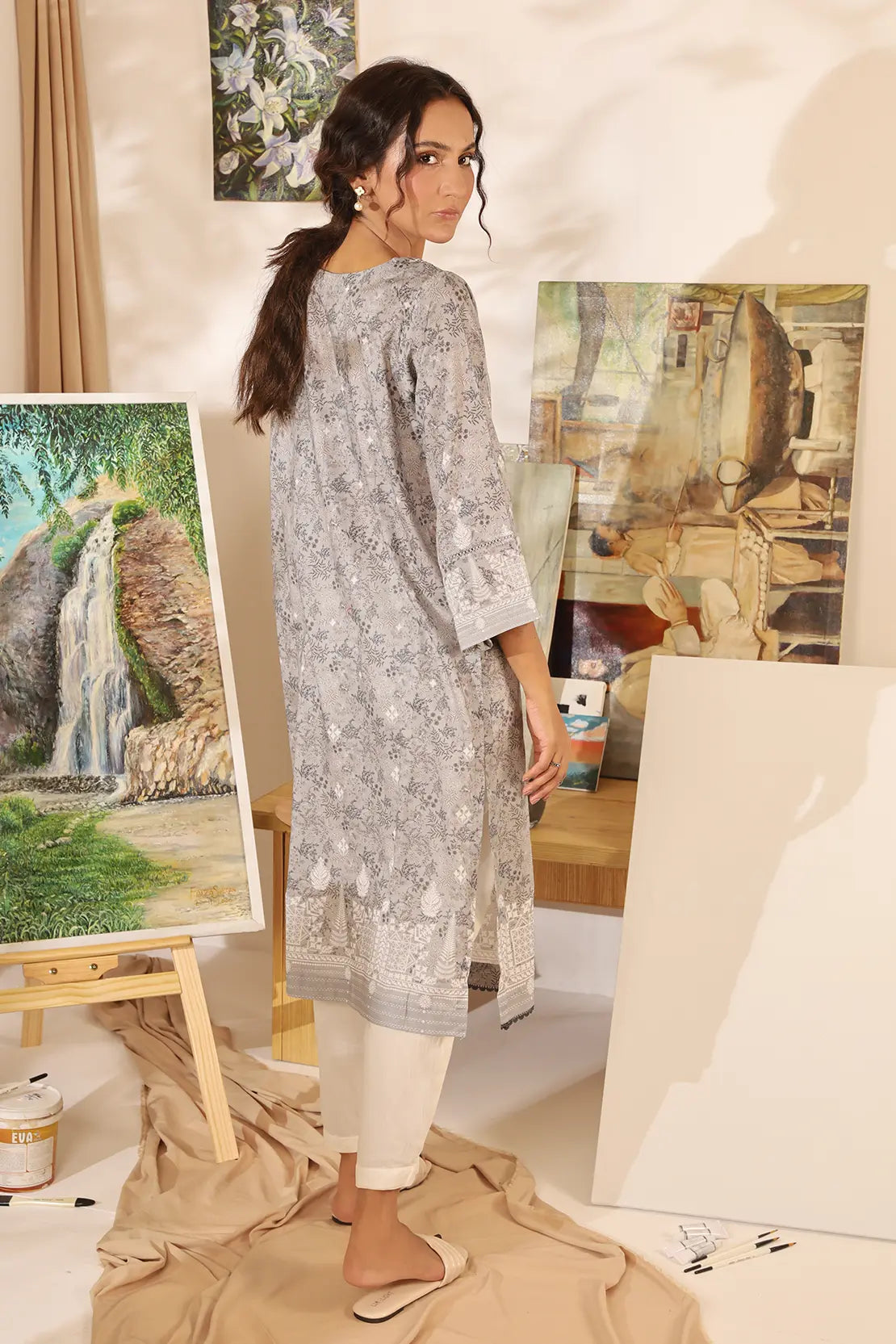 1 Piece - Digitally Printed Lawn Shirt -8053