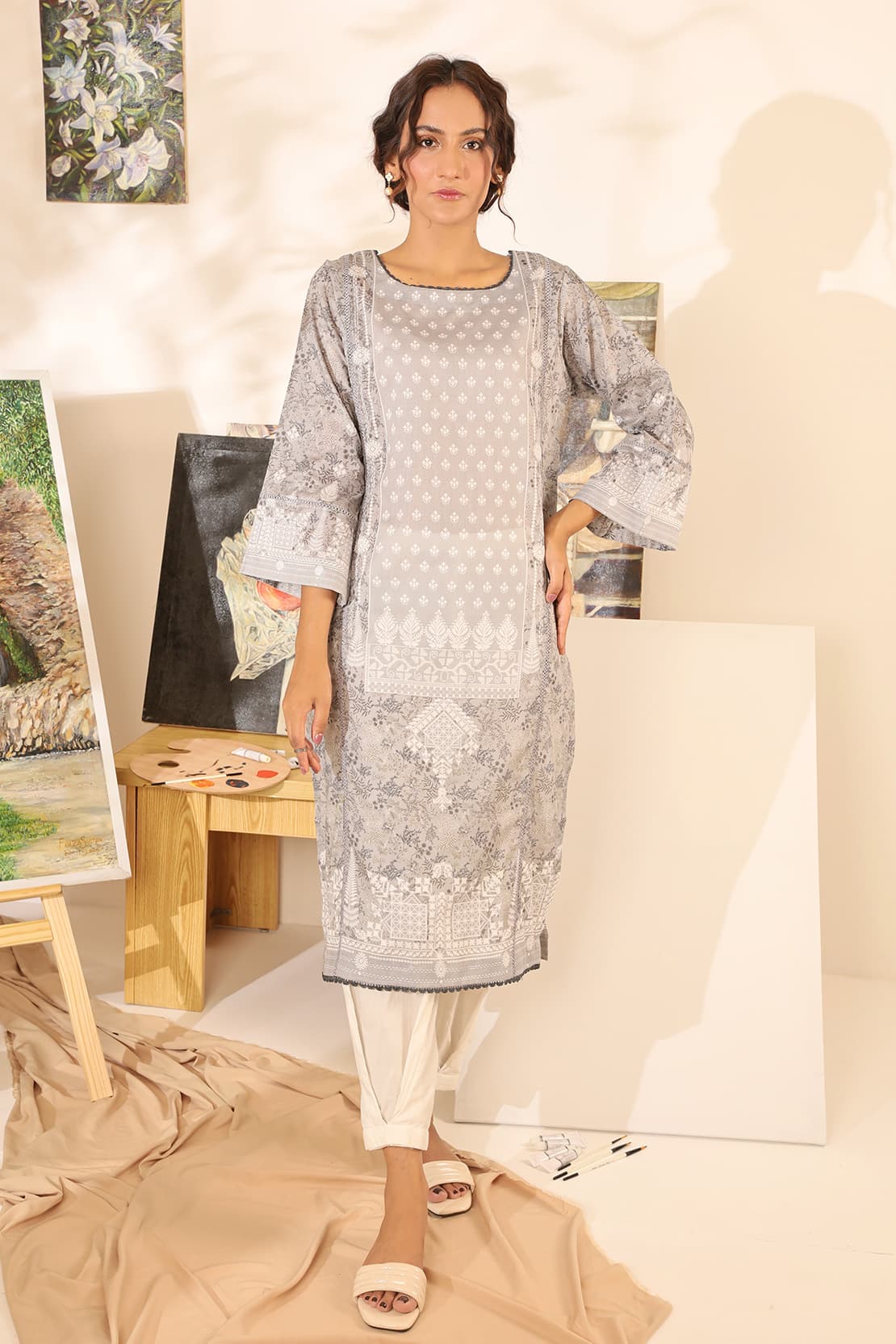 1 Piece - Digitally Printed Lawn Shirt -8053