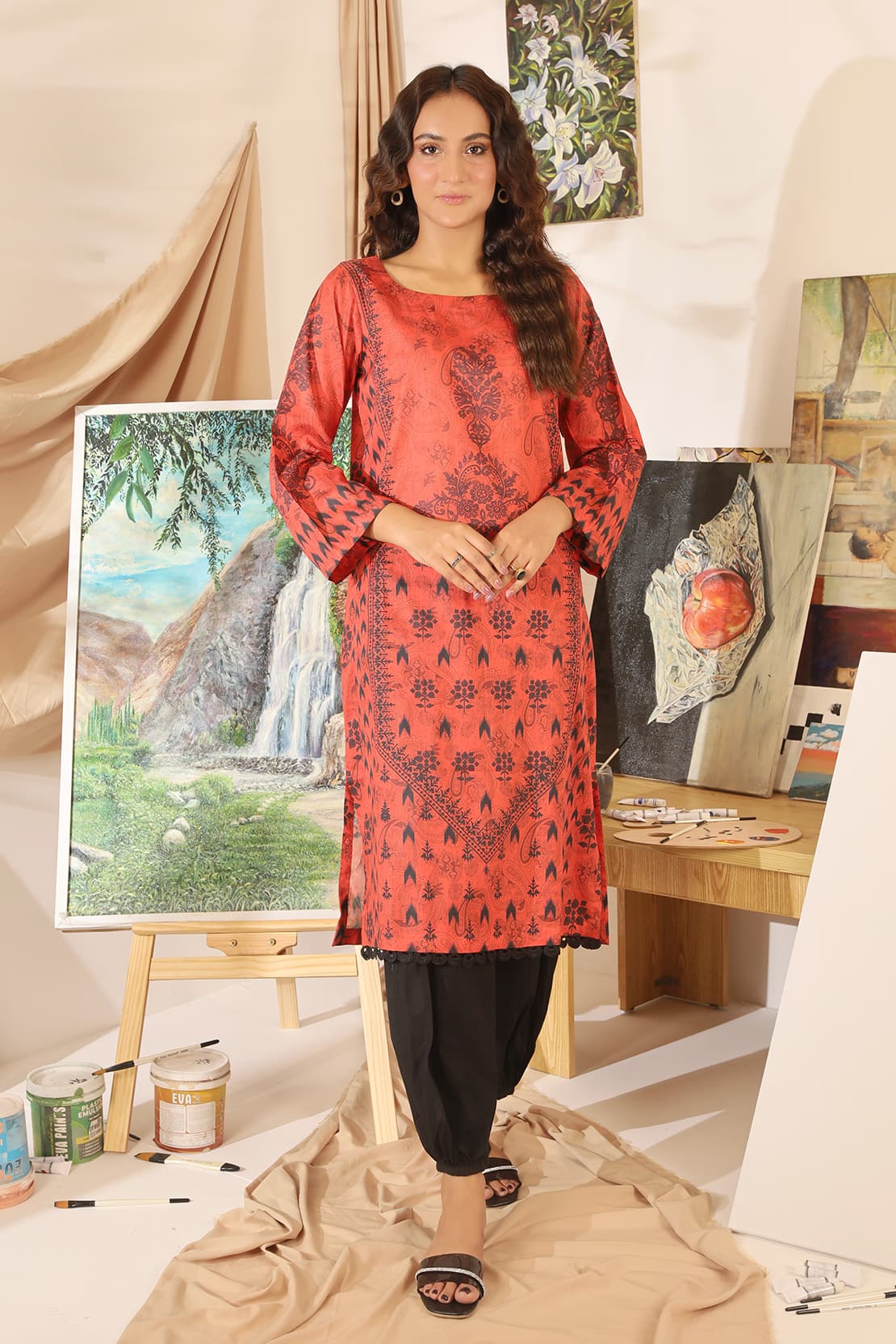 1 Piece - Digitally Printed Lawn Shirt -8056