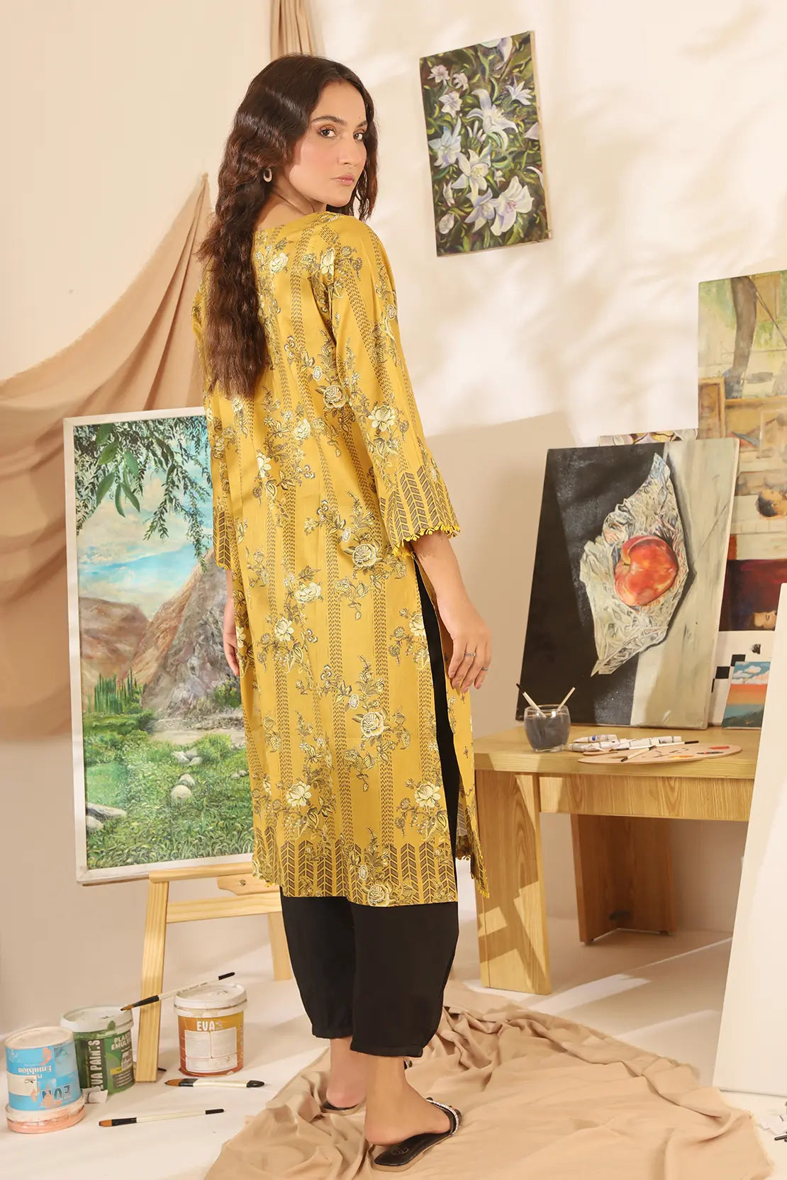 1 Piece - Digitally Printed Lawn Shirt -8058