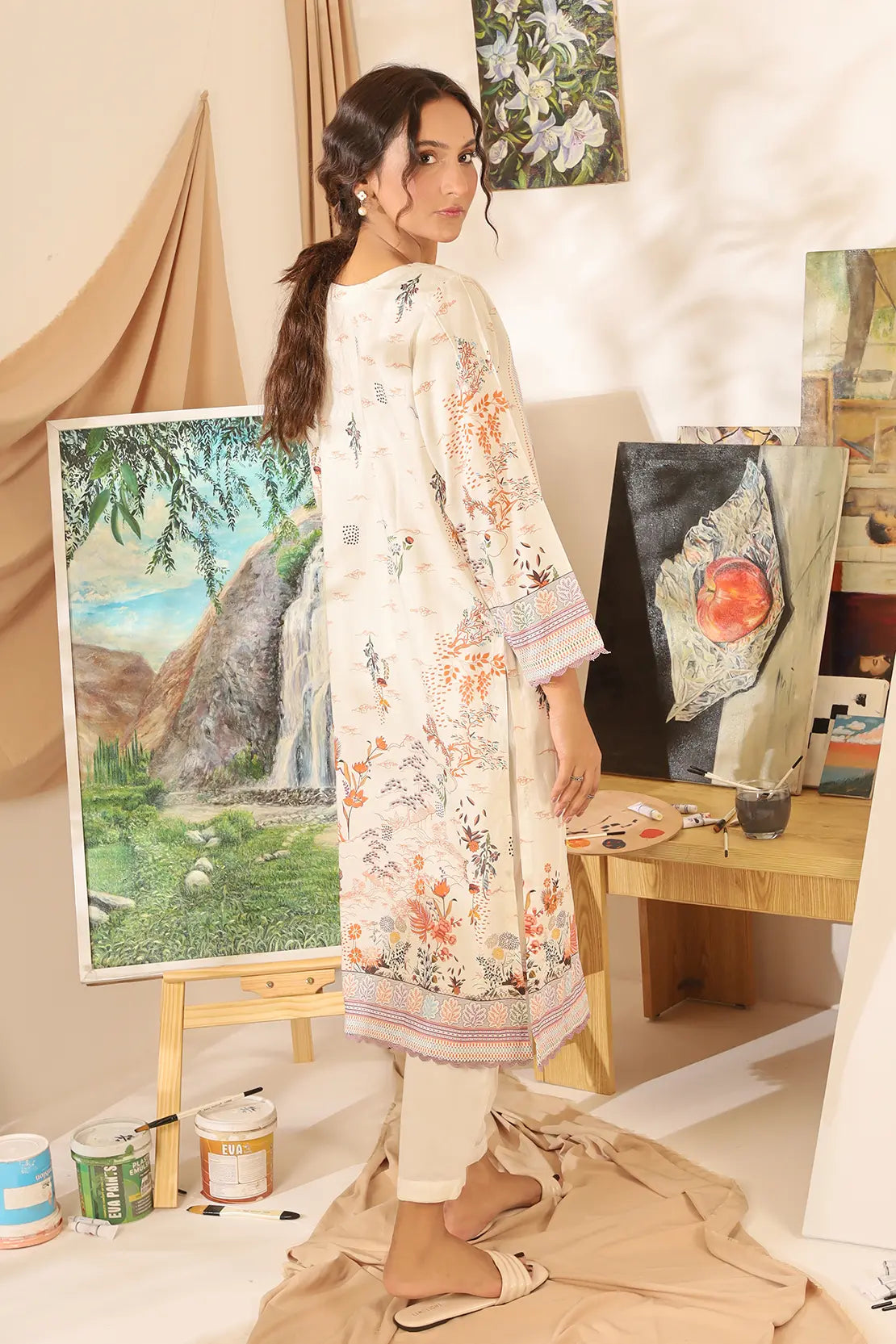 1 Piece - Digitally Printed Lawn Shirt -8059