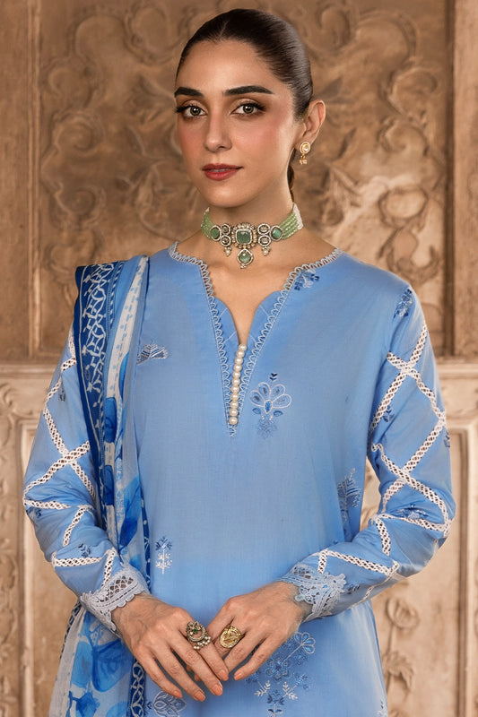 3 Piece - Premium Embroidered Luxury Lawn - 571