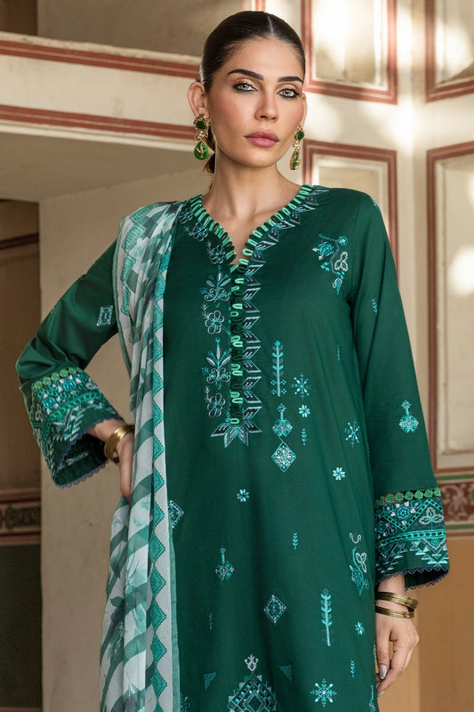 3 Piece - Premium Embroidered Luxury Lawn - 574