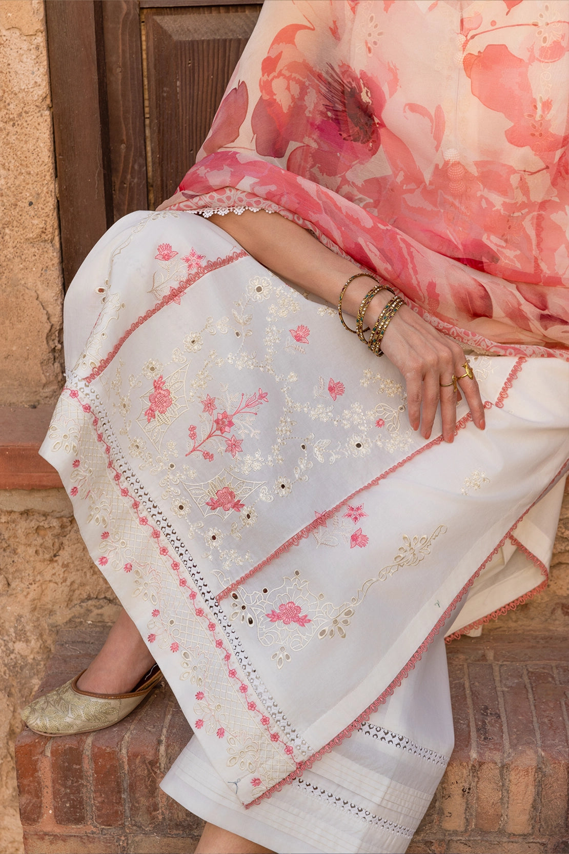 3 Piece - Premium Embroidered Luxury Lawn - 576