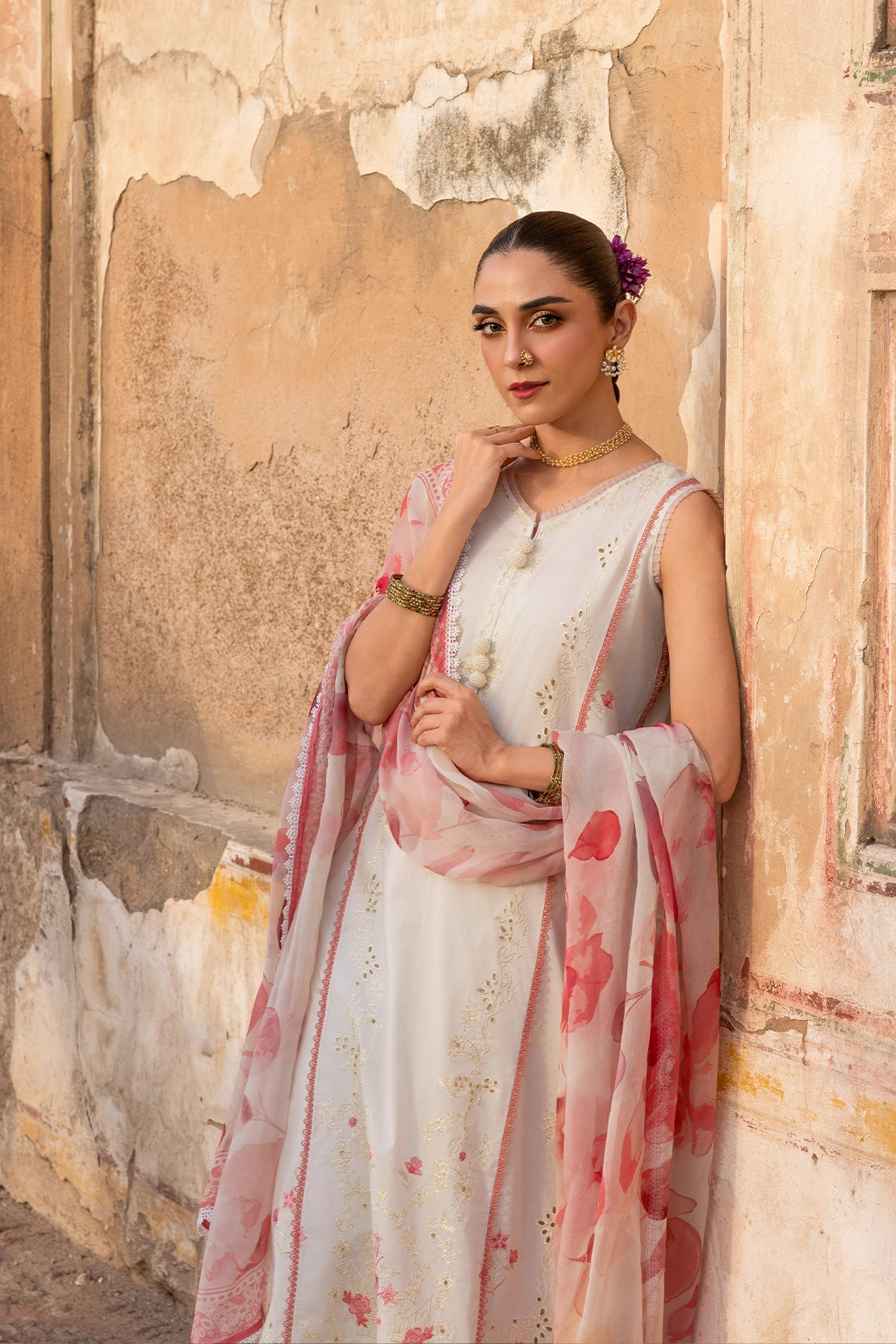 3 Piece - Premium Embroidered Luxury Lawn - 576