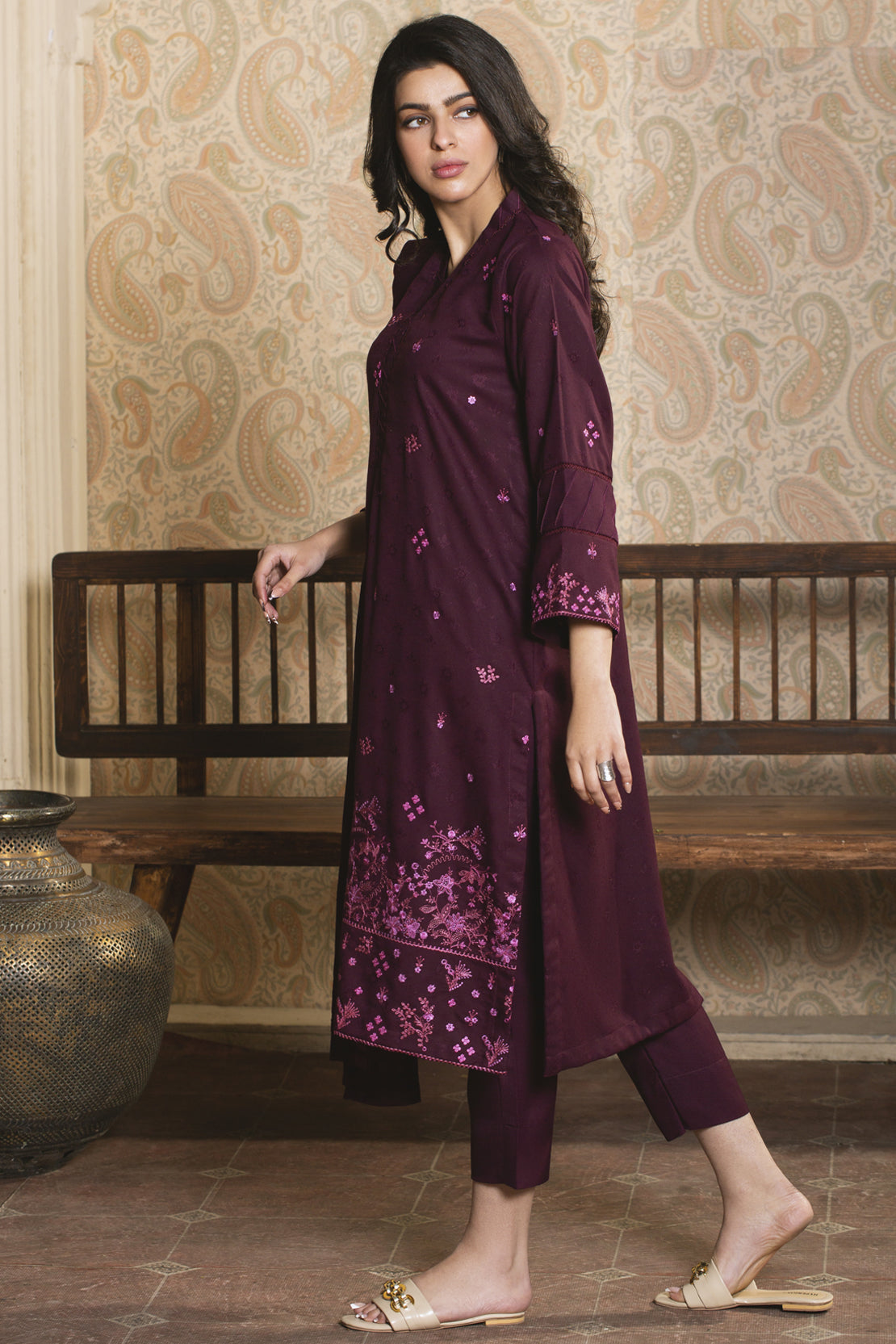 3 Piece - Premium Embroidered Jacquard Wool - 3116