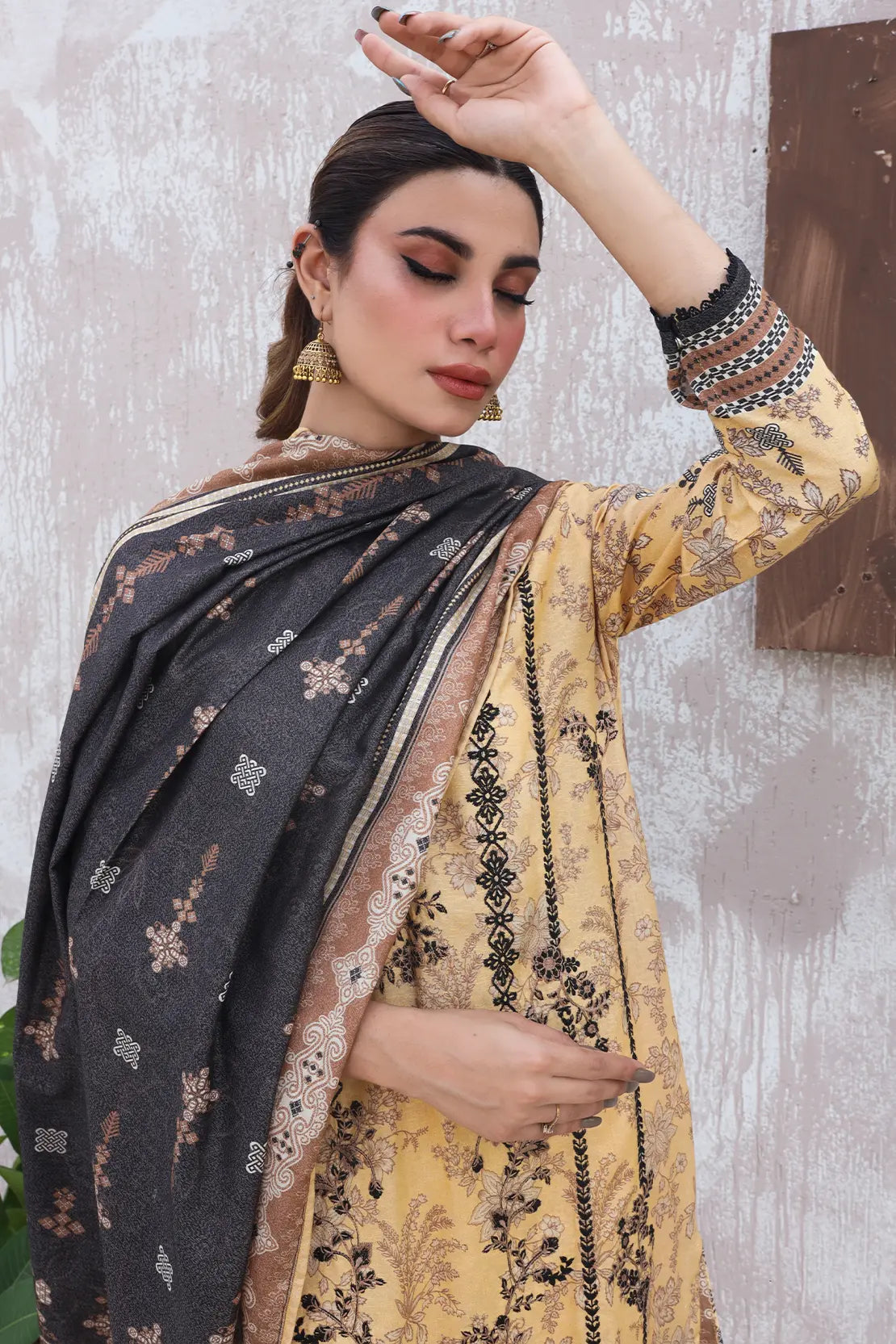 3 Piece – Premium Embroidered Karandi – 8314