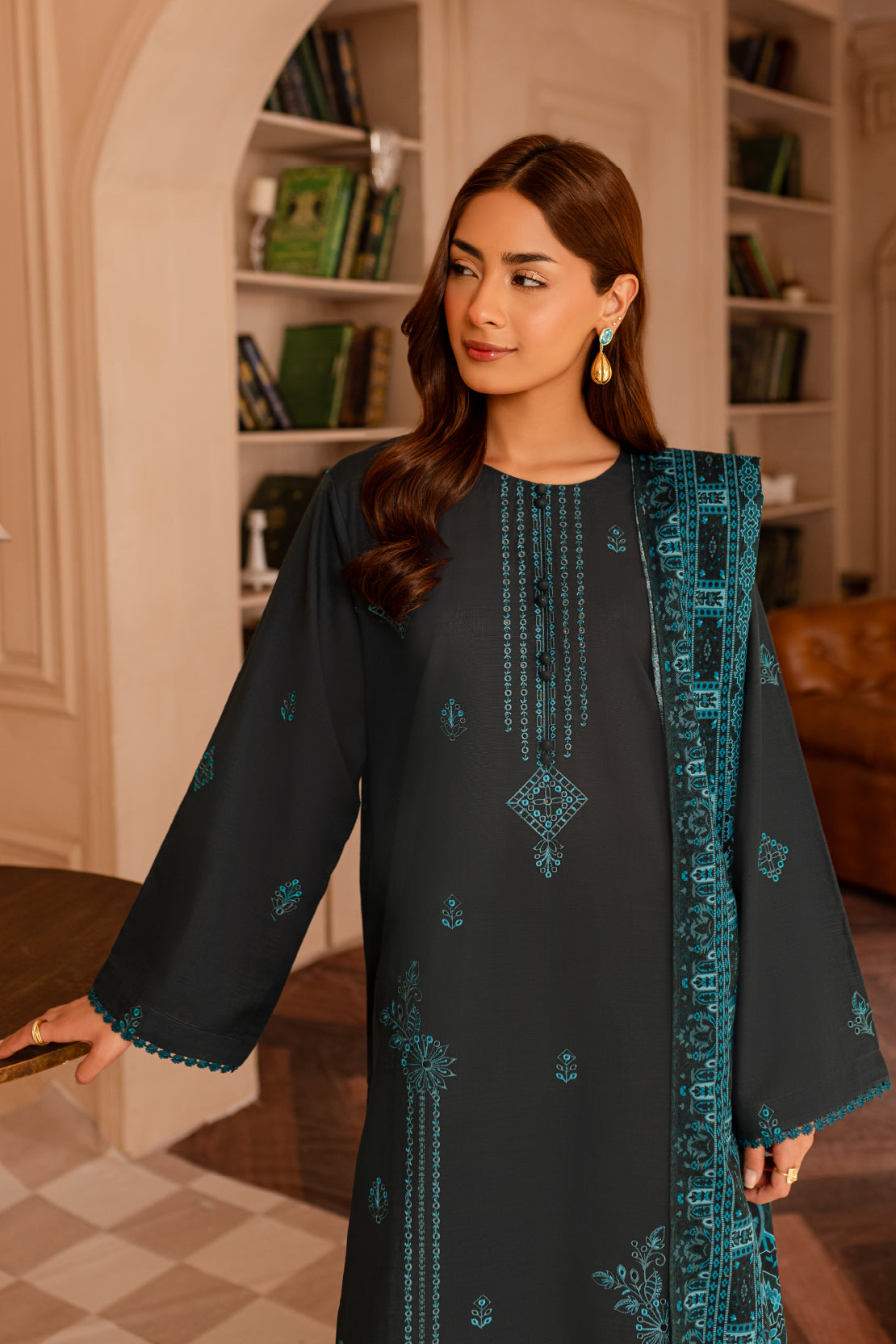 3 PIECE - PREMIUM EMBROIDERED KHADDAR - 9336