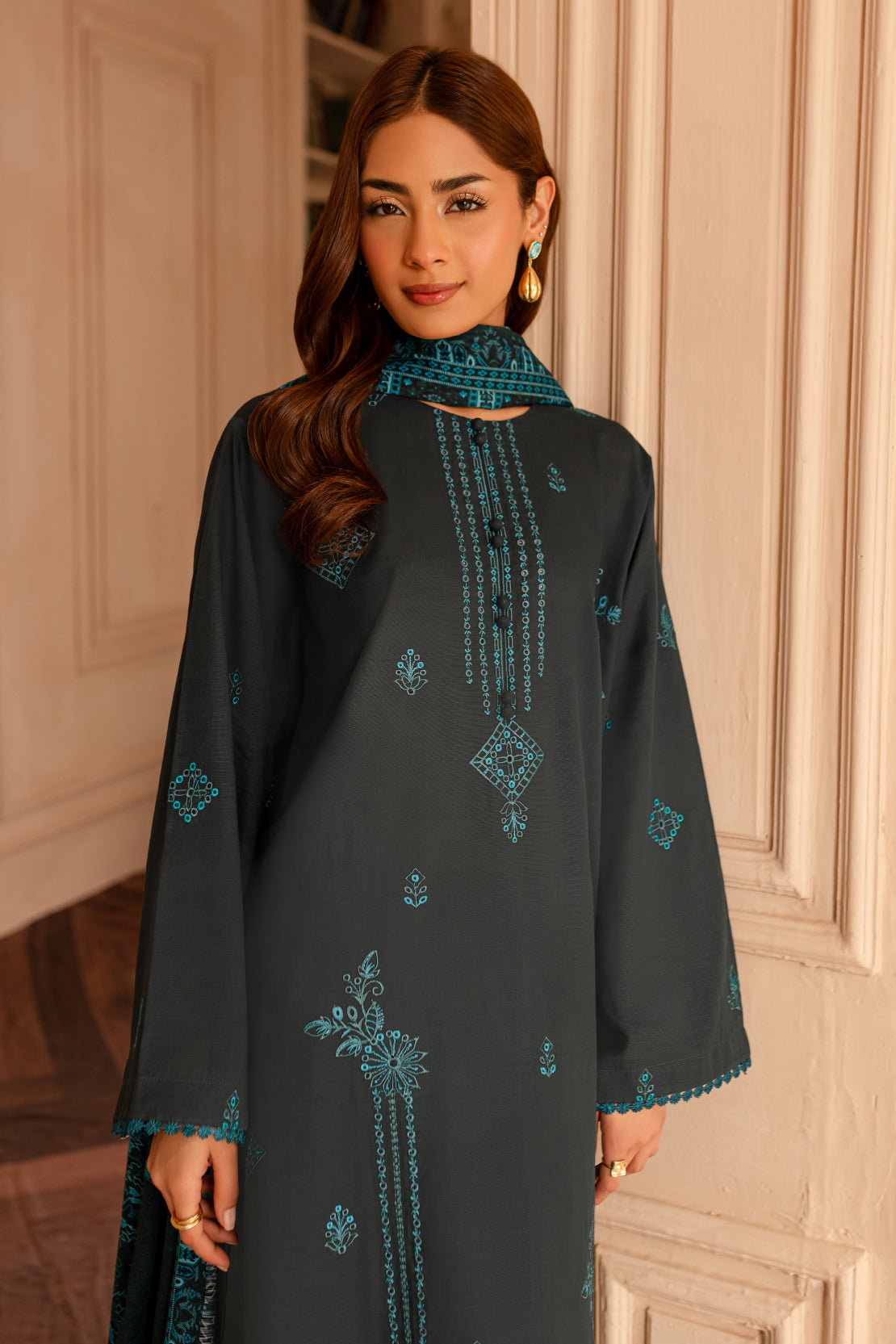 3 PIECE - PREMIUM EMBROIDERED KHADDAR - 9336