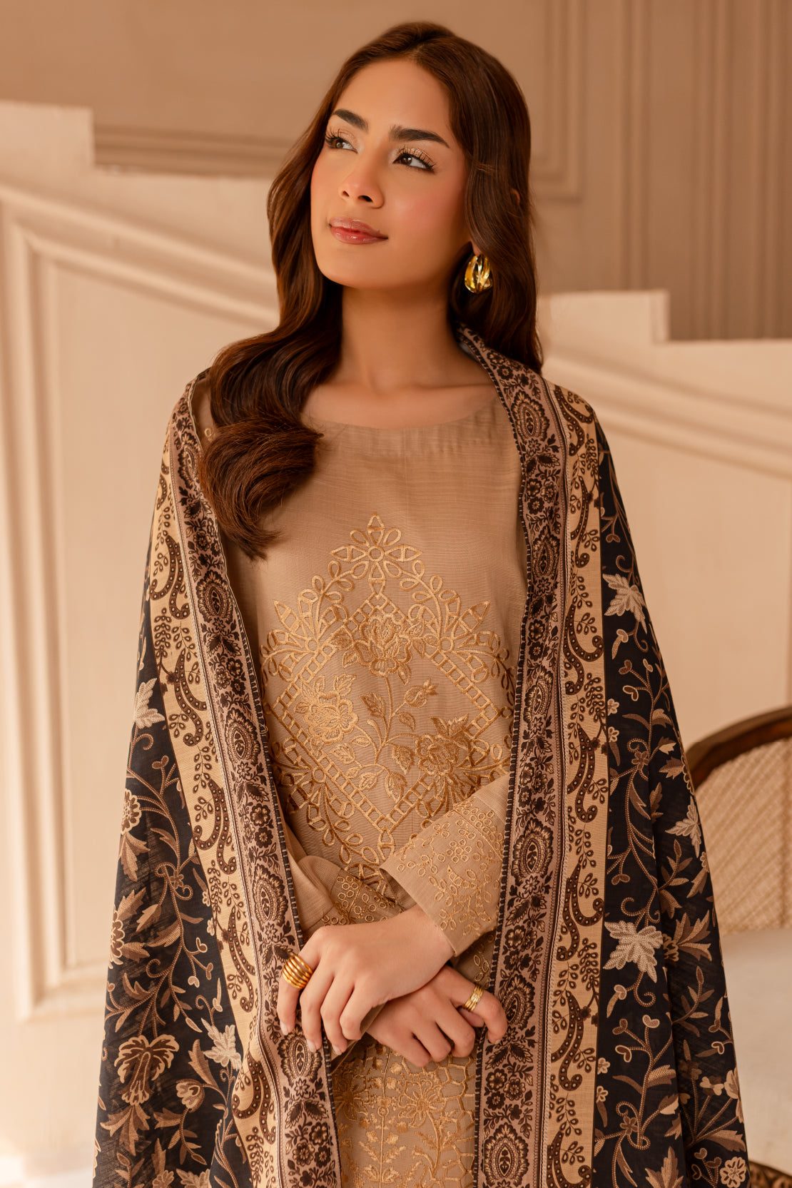 3 PIECE - PREMIUM EMBROIDERED KHADDAR - 9337