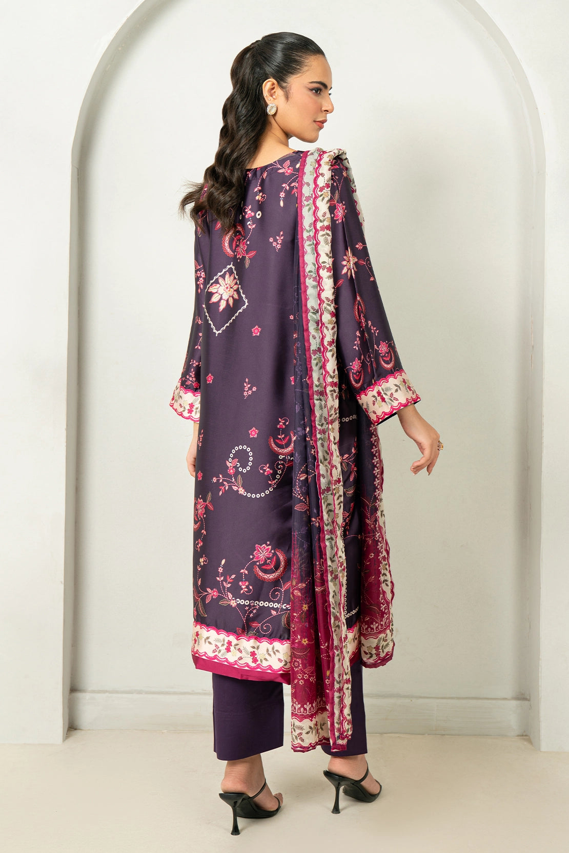 3 Piece - Digitally Printed Silk - 1001