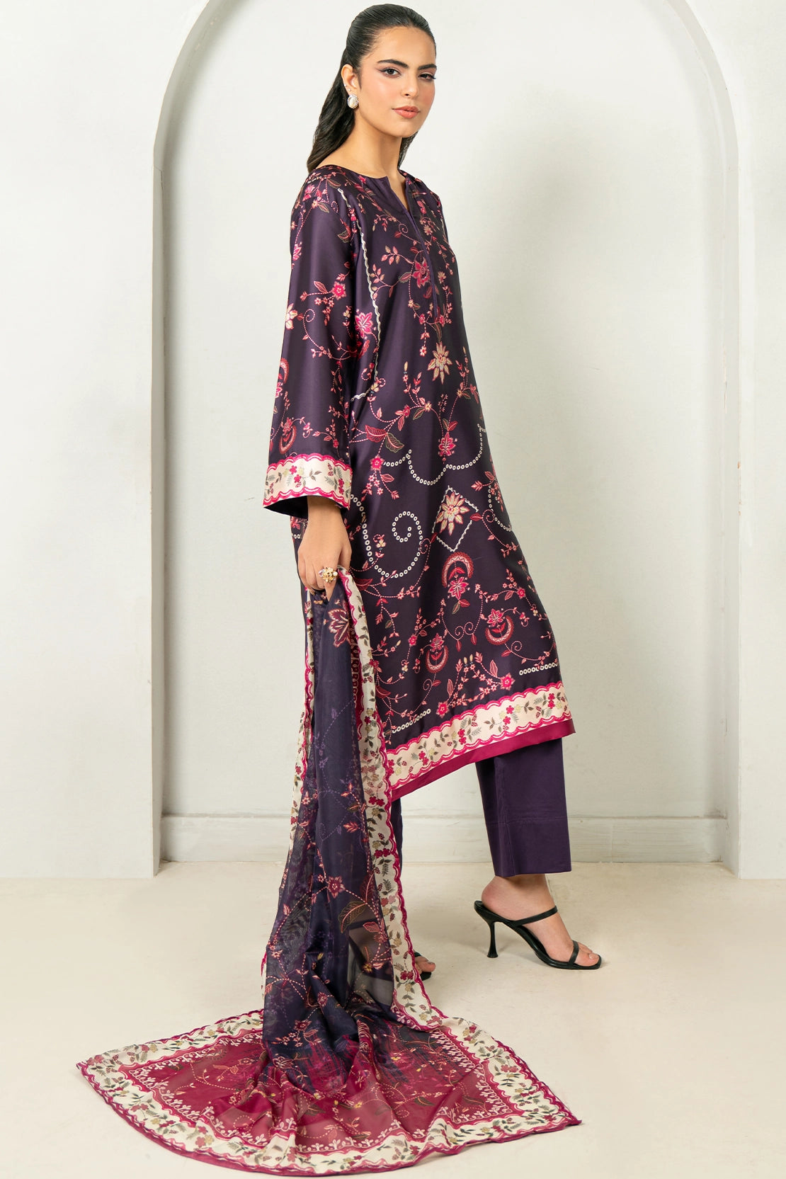 3 Piece - Digitally Printed Silk - 1001