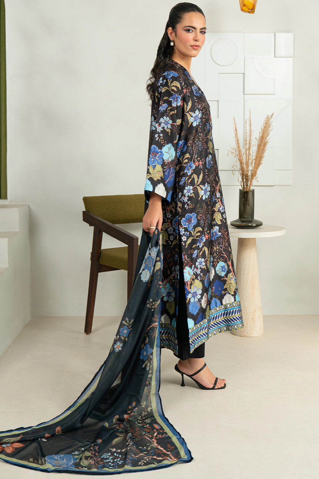3 Piece - Digitally Printed Silk - 1010