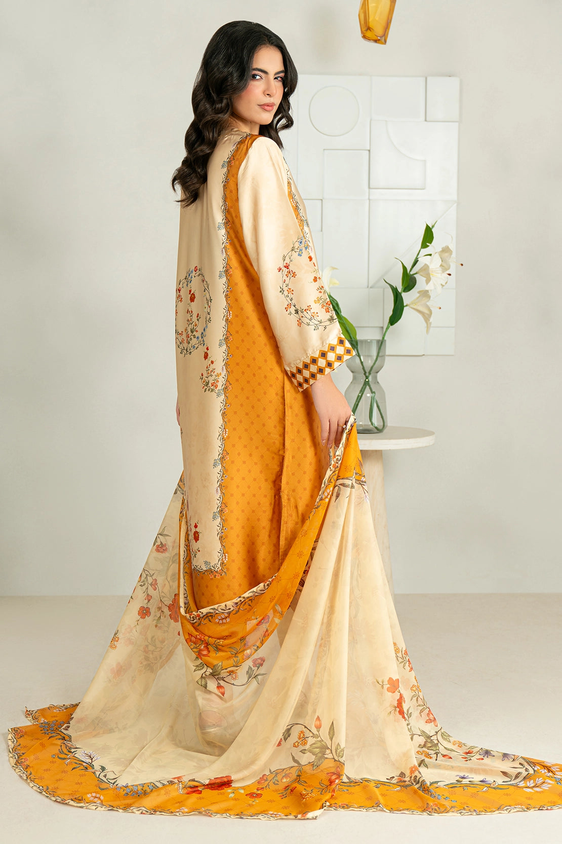 3 Piece - Digitally Printed Silk - 1004