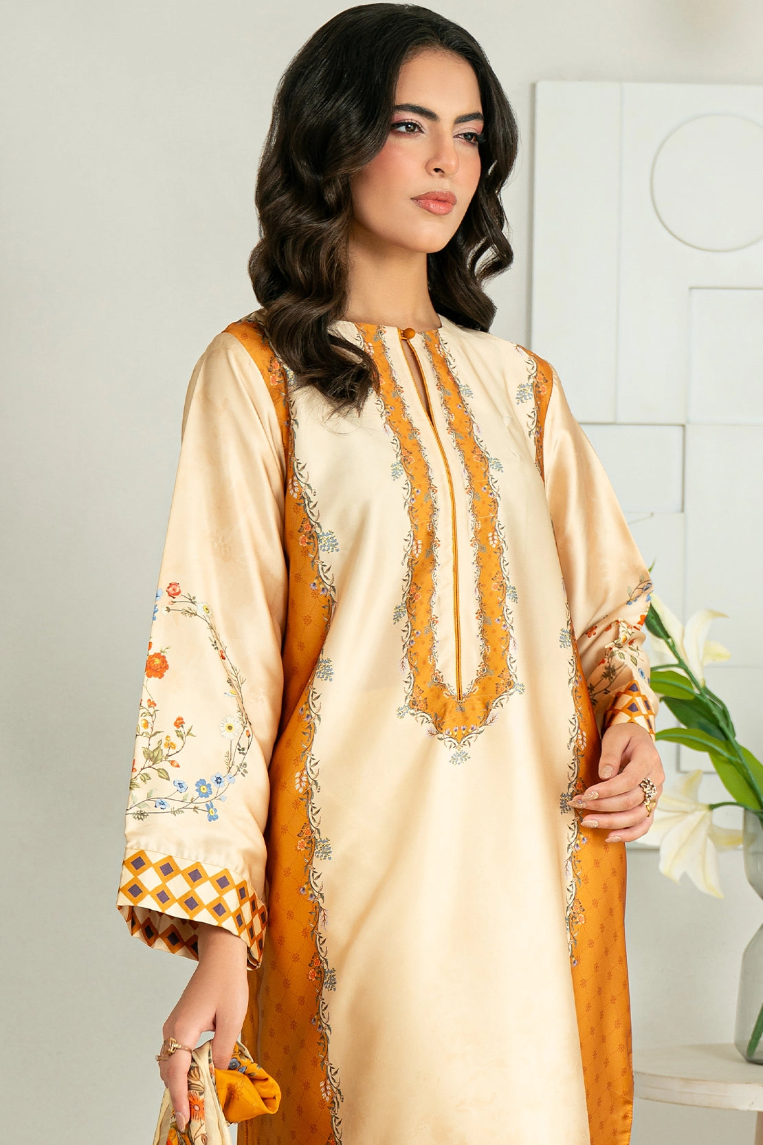 3 Piece - Digitally Printed Silk - 1004
