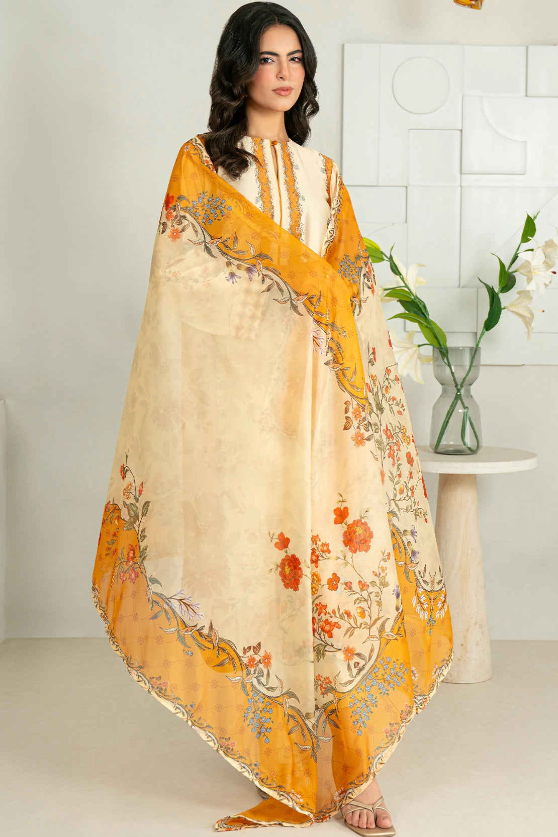 3 Piece - Digitally Printed Silk - 1004