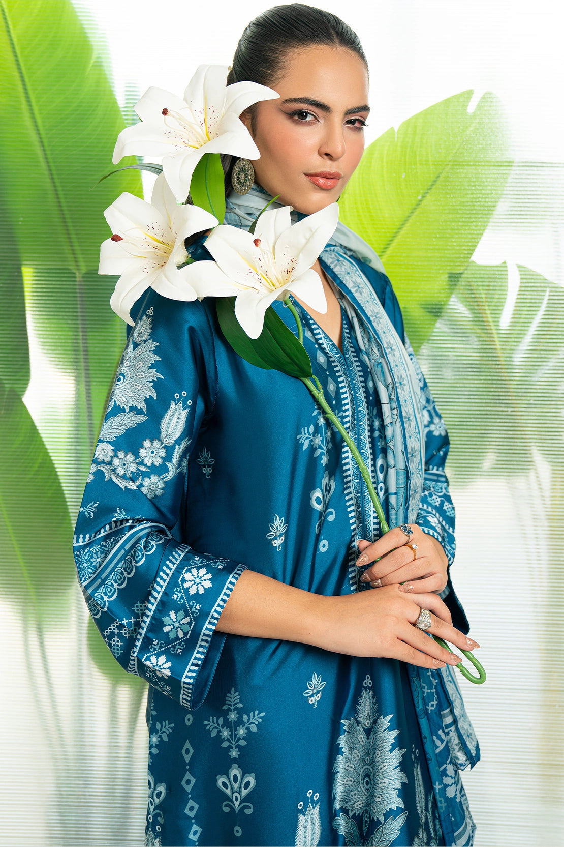 3 Piece - Digitally Printed Silk - 1005