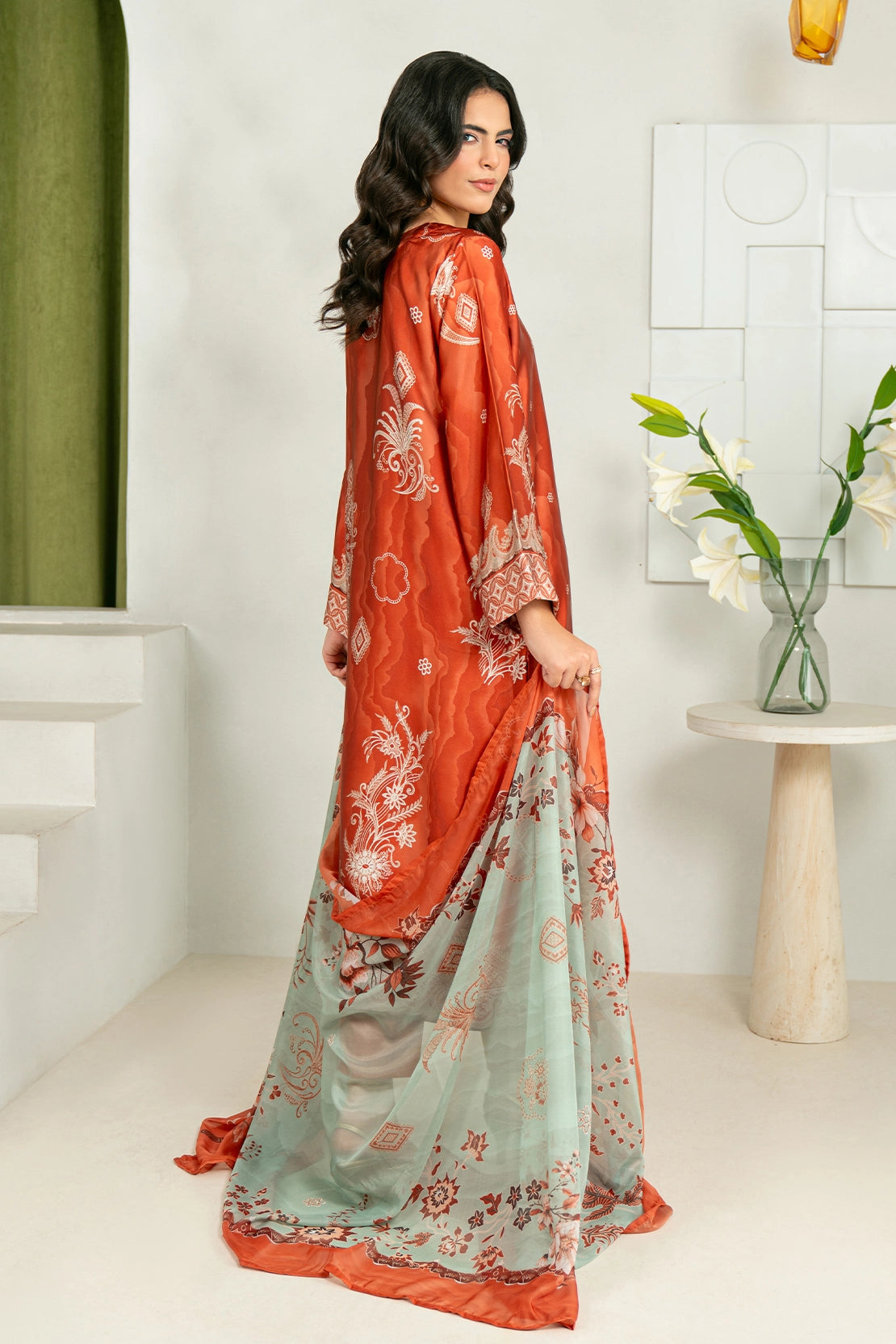 3 Piece - Digitally Printed Silk - 1006