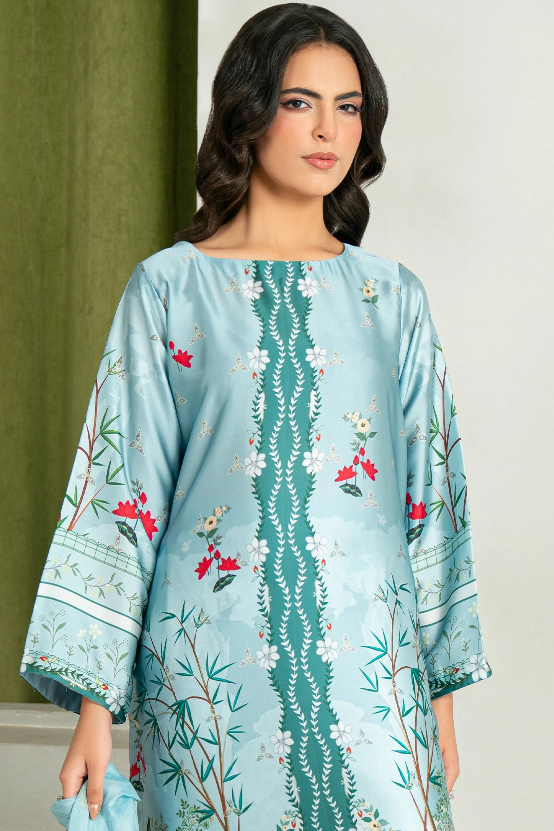 3 Piece - Digitally Printed Silk - 1007
