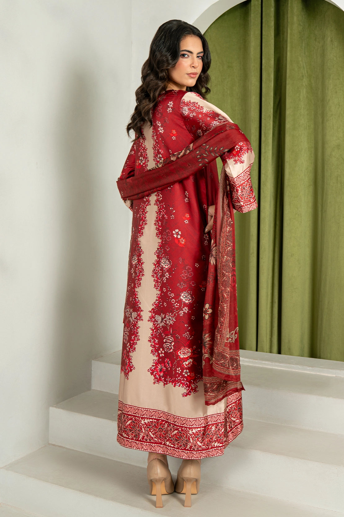 3 Piece - Digitally Printed Silk - 1008