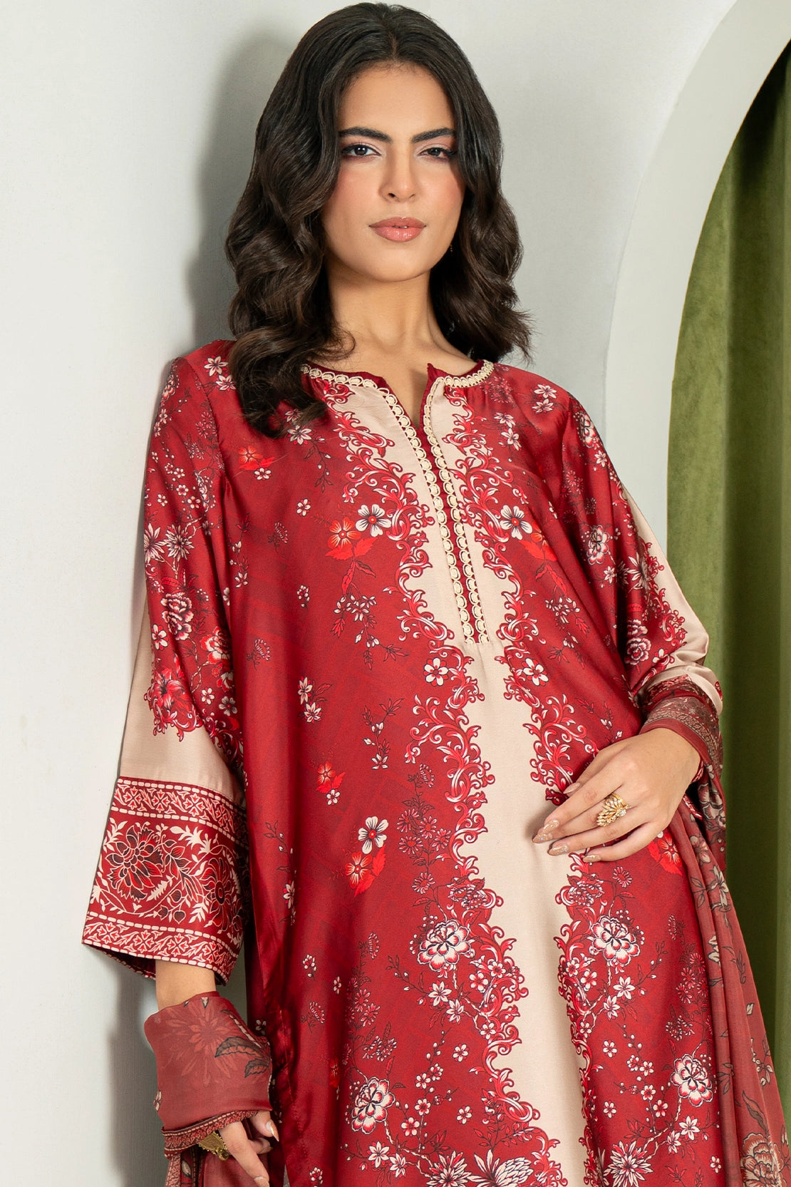 3 Piece - Digitally Printed Silk - 1008