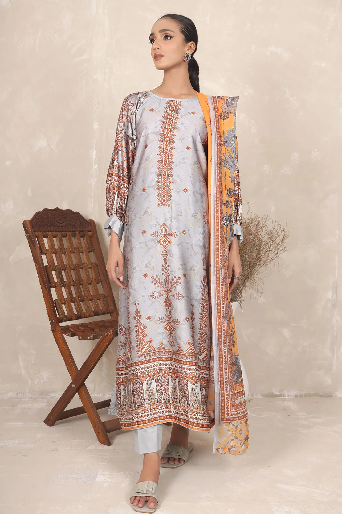 3 Piece – Printed Luxury Silk – 8110
