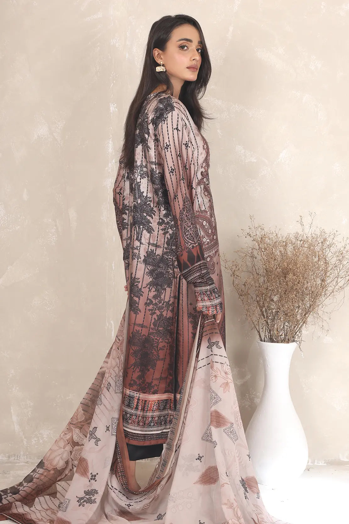 3 Piece – Printed Luxury Silk – 8103