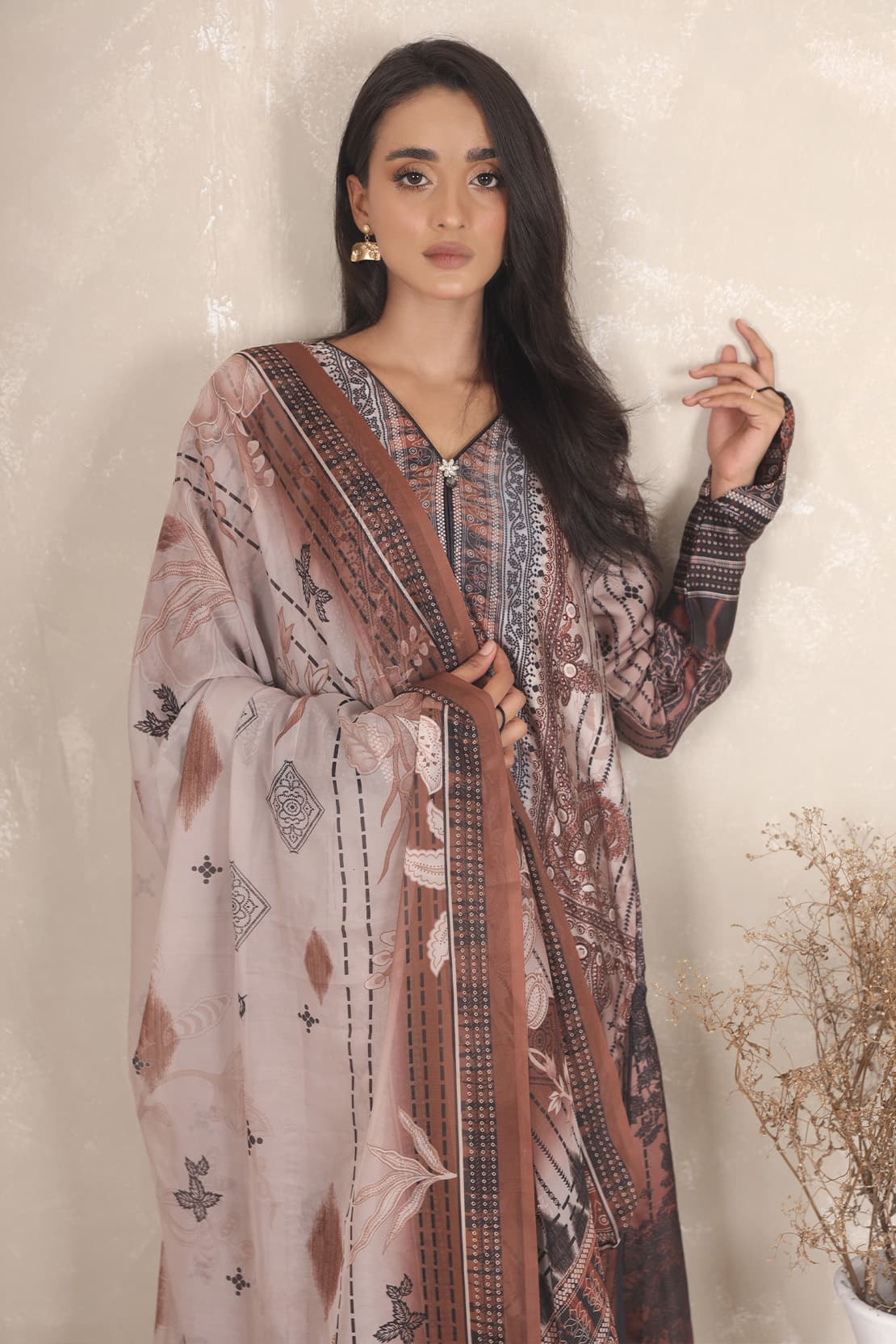 3 Piece – Printed Luxury Silk – 8103