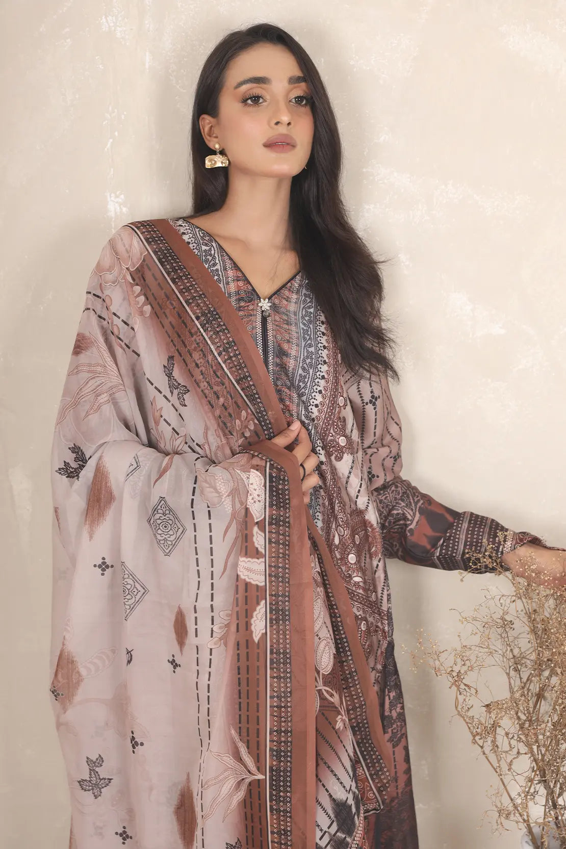 3 Piece – Printed Luxury Silk – 8103