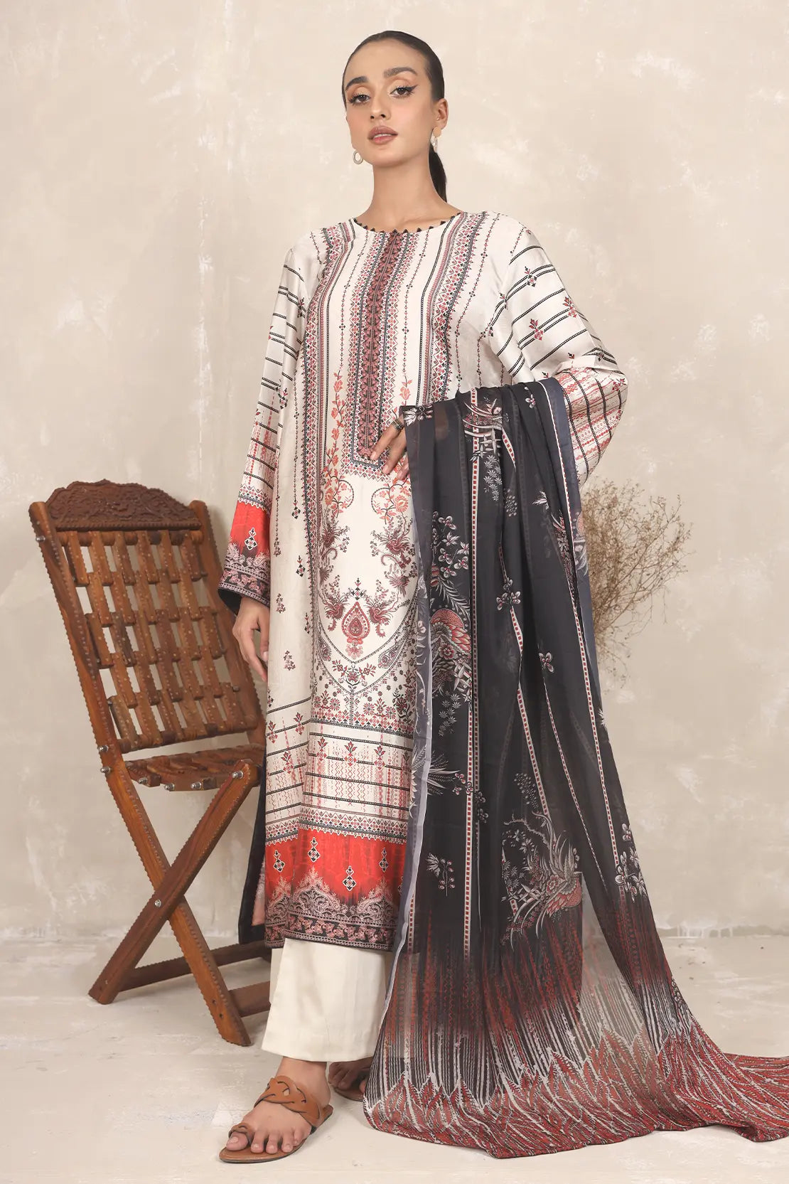 3 Piece – Printed Luxury Silk – 8106
