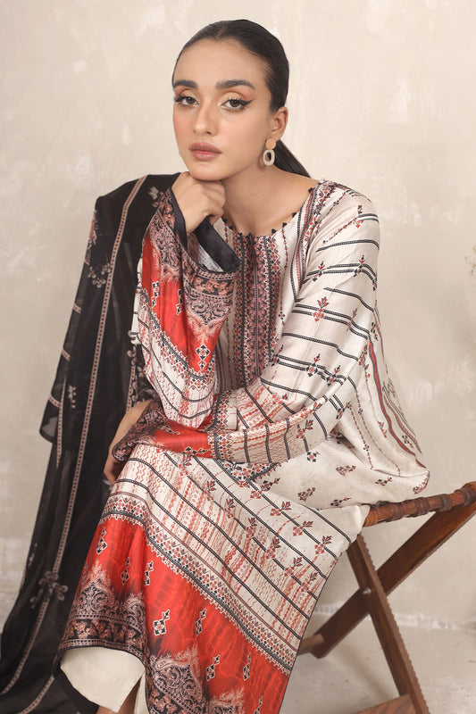 3 Piece – Printed Luxury Silk – 8106