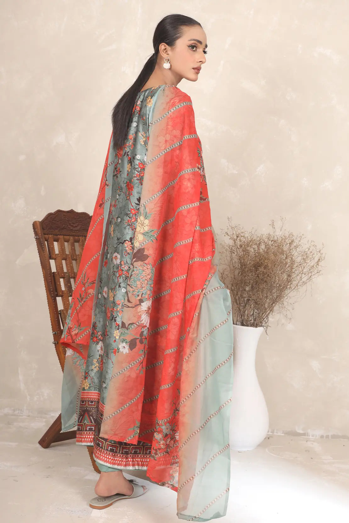 3 Piece – Printed Luxury Silk – 8107