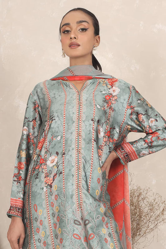 3 Piece – Printed Luxury Silk – 8107