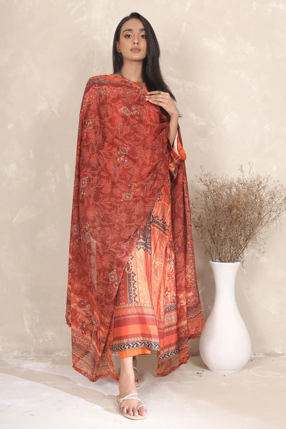 3 Piece – Printed Luxury Silk – 8108