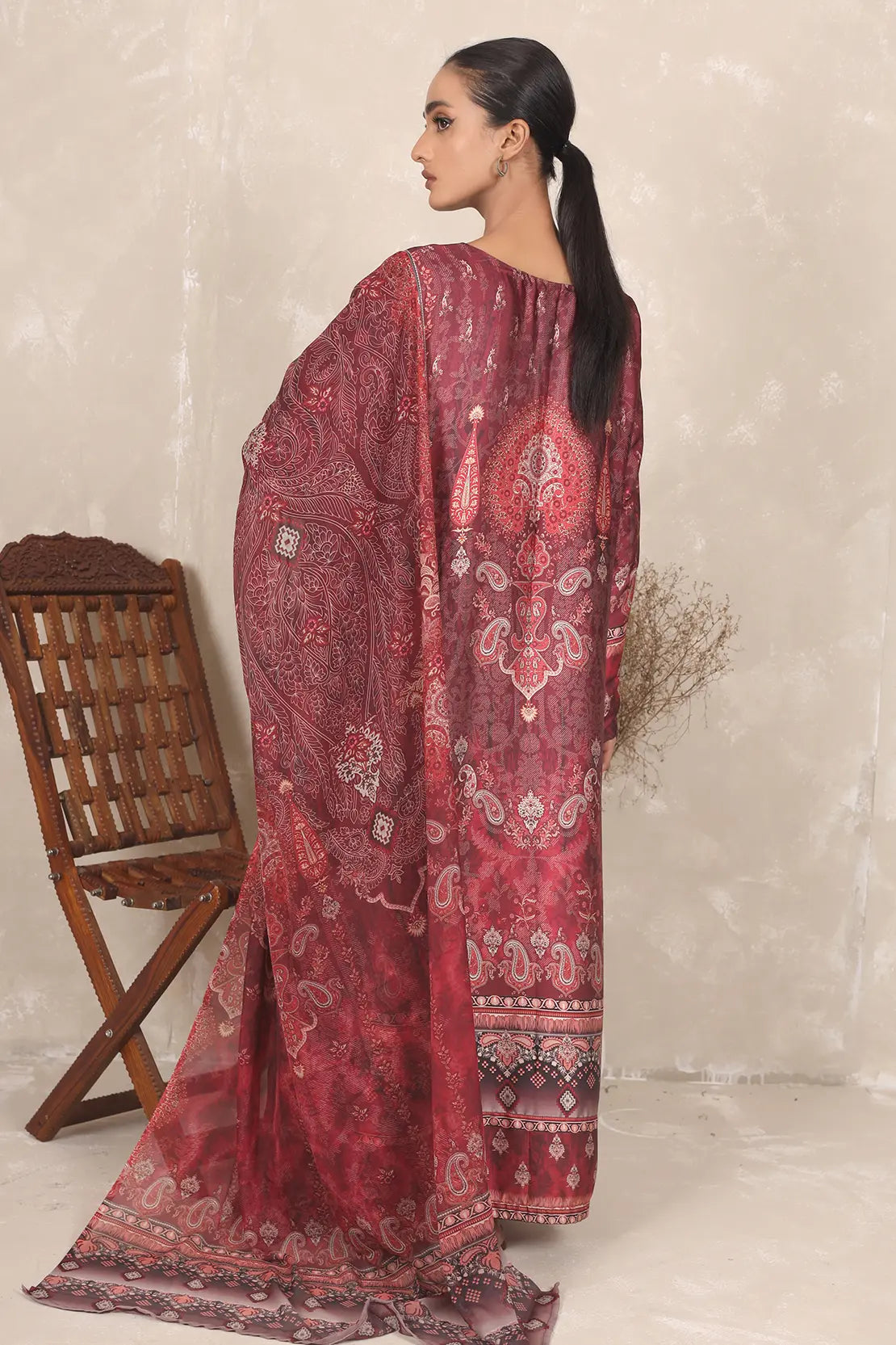 3 Piece – Printed Luxury Silk – 8109
