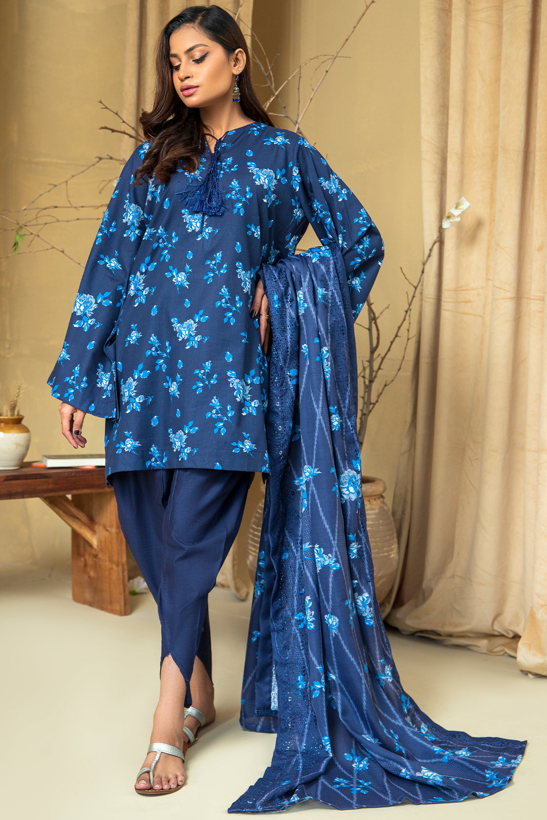 3 PIECE - PREMIUM PRINTED KHADDAR - 8433