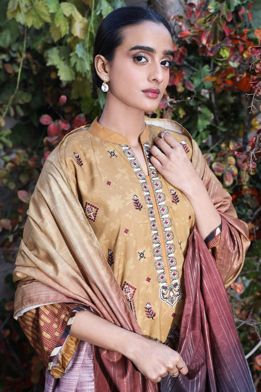 3 Piece - Premium Embroidered Linen - 0093