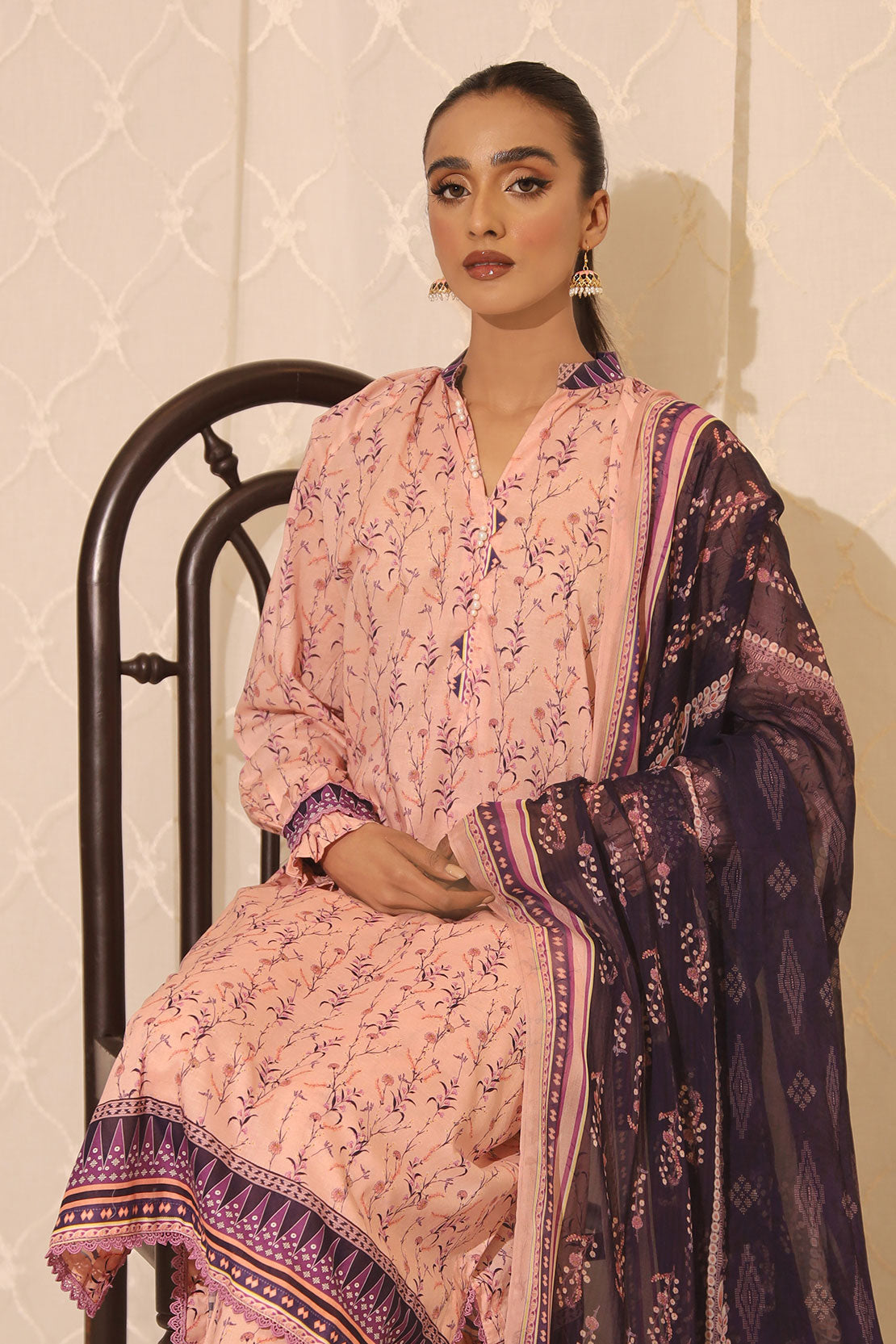 3 Piece – Premium Printed Lawn – 7766